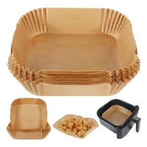 BYKITCHEN Square Air Fryer Liners, Disposable Parchment Paper, 50 Count