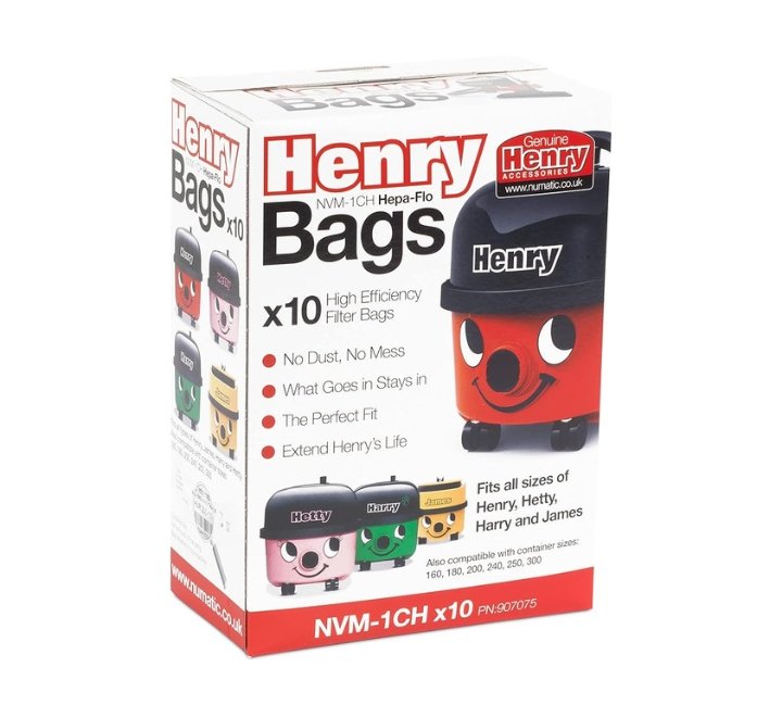 Henry Genuine NVM-1CH 907075 HepaFlo Vacuum Bags, Pack of 10