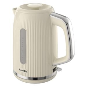 Breville Bold Vanilla Cream Electric Kettle | 1.7L | 3kW Fast Boil | Cream & Silver Chrome [VKT223]
