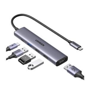 UGREEN USB C Hub, 5-in-1 USB Hub for Laptops, 4K HDMI to USB-C Adapter