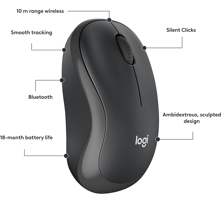 Logitech M240 Silent Bluetooth Mouse, Wireless, Compact - Image 8