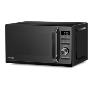 Toshiba Black Microwave 20 Liter Digital 800W Microwave Oven with 1000W Grill, Combination compact with 5 Power Levels, 8 Auto Menus, Grill, Combi, Digital Clock, Mirror Door Finish, MW3-AG20PF(MB)