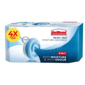 UniBond AERO 360° Moisture Absorber Neutral Refill Tab, 450 g, Pack of 4